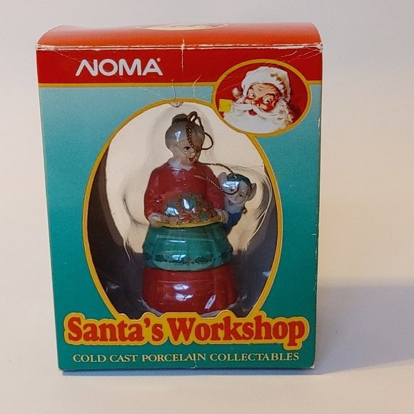 VINTAGE NOMA Santa's Workshop Mrs. Claus Ornament with Box Cold Cast Porcelain - Picture 2 of 14